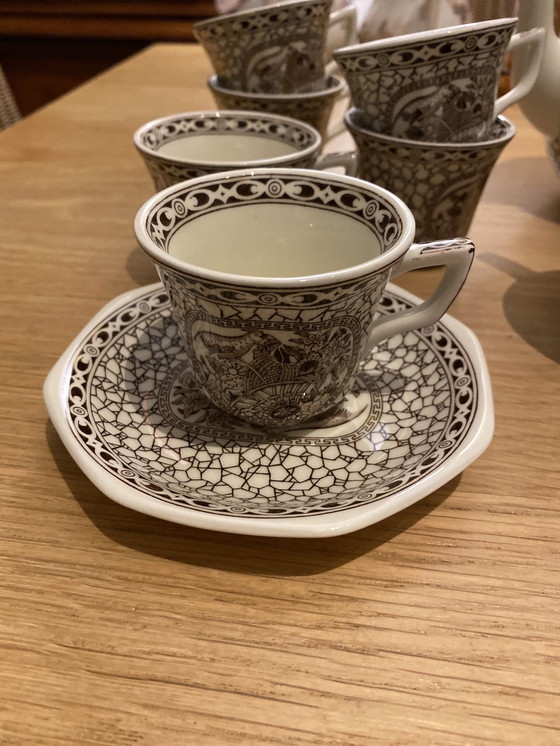 Image 1 of 1780 Chinese Bird Adams Complete Espresso/koffieservies