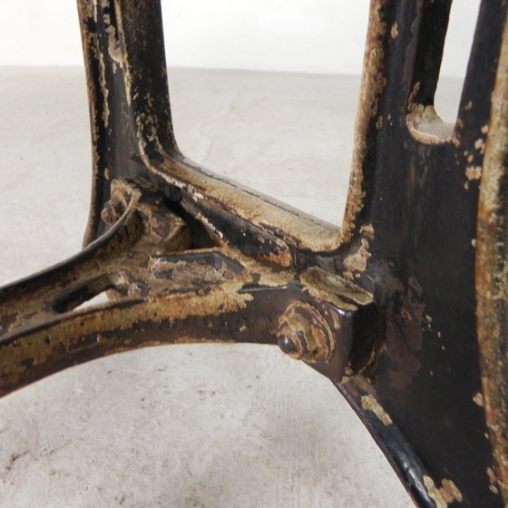 Image 1 of Industriele Tafel, Tuintafel Met Hardsteen Plaat Op Gietijzeren Frame, Jaren 30