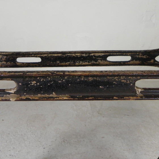 Image 1 of Industriele Tafel, Tuintafel Met Hardsteen Plaat Op Gietijzeren Frame, Jaren 30
