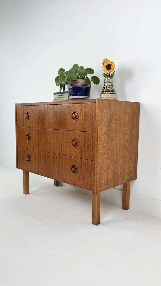 Image 1 of Zweeds vintage teak fineren ladekast 