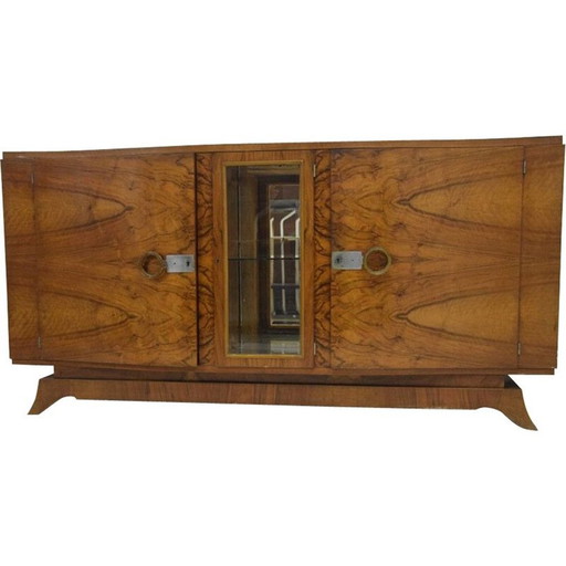 Vintage art deco dressoir met notenhouten credenza, 1930