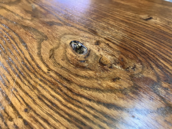 Image 1 of Brutalist Eiken Seventies Sidetable Salontafel Bankje