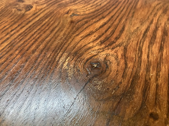 Image 1 of Brutalist Eiken Seventies Sidetable Salontafel Bankje