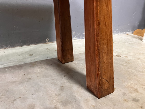 Image 1 of Brutalist Eiken Seventies Sidetable Salontafel Bankje