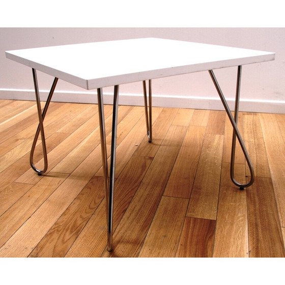 Image 1 of Vintage salontafel in aluminium en chroom voor Kinnarps