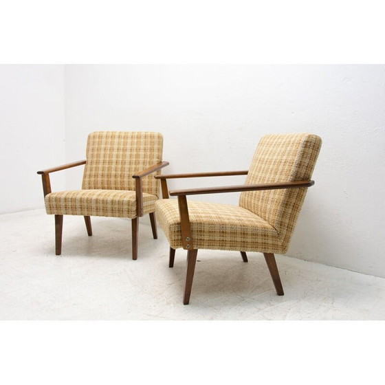Image 1 of Paar vintage beukenhouten fauteuils van Tatra nábytok, Tsjechië 1960