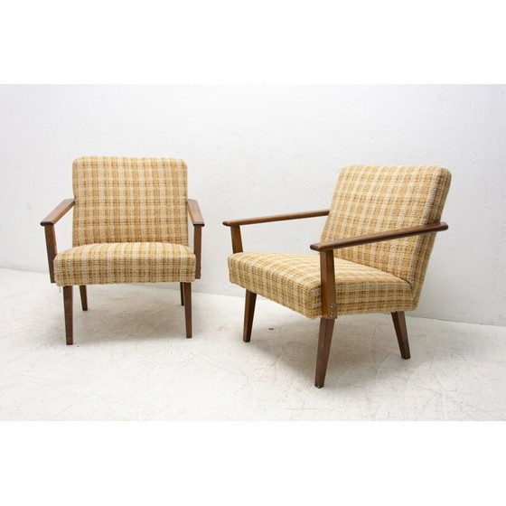 Image 1 of Paar vintage beukenhouten fauteuils van Tatra nábytok, Tsjechië 1960