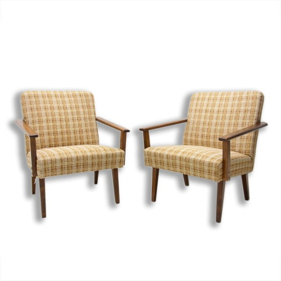 Image 1 of Paar vintage beukenhouten fauteuils van Tatra nábytok, Tsjechië 1960