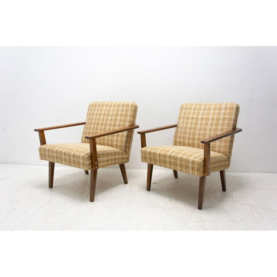Image 1 of Paar vintage beukenhouten fauteuils van Tatra nábytok, Tsjechië 1960