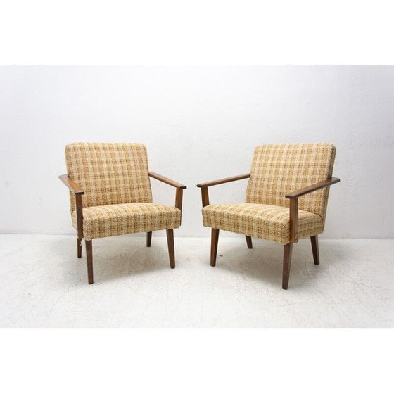 Image 1 of Paar vintage beukenhouten fauteuils van Tatra nábytok, Tsjechië 1960