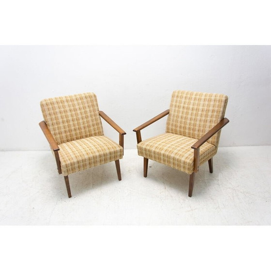 Image 1 of Paar vintage beukenhouten fauteuils van Tatra nábytok, Tsjechië 1960
