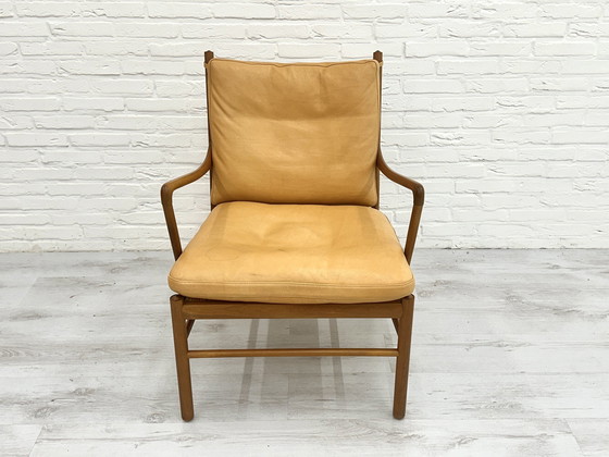 Image 1 of Set Van 2 Vintage Ole Wanscher Stoelen | Colonial Chair | Leer