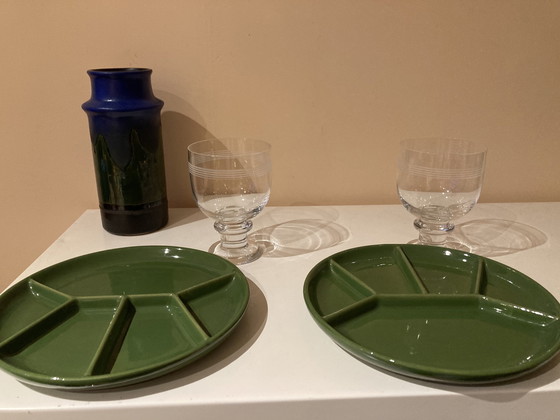 Image 1 of Set Van 6 Vintage Fondueborden Gertz West Germany