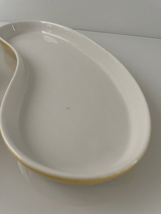 Image 1 of Vintage / Retro Schalen Pastel Geel En Wit Keramiek