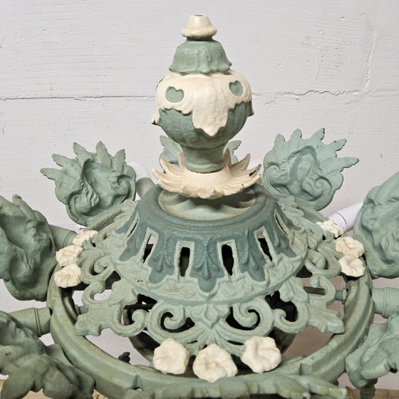 Image 1 of Unieke Victoriaanse Gietijzeren Vloerlamp Art Nouveau Franse Staande Lamp