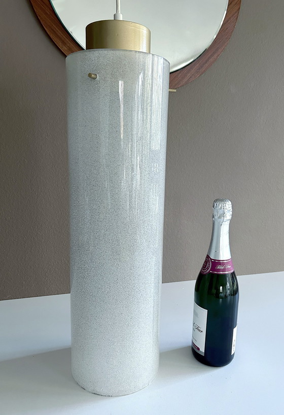 Image 1 of Zeer grote Mid Century glazen hanglamp