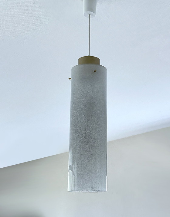 Image 1 of Zeer grote Mid Century glazen hanglamp