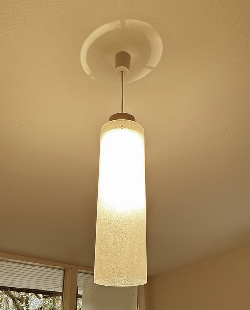 Zeer grote Mid Century glazen hanglamp