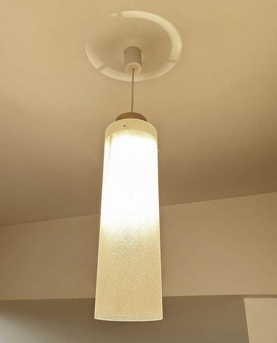 Image 1 of Zeer grote Mid Century glazen hanglamp