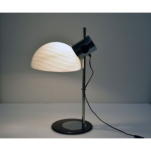 Vintage glazen en metalen tafellamp van Zonca, 1970