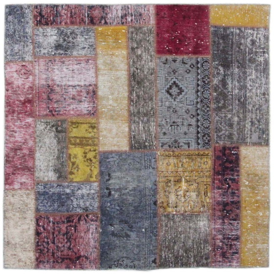 Image 1 of Perzisch tapijt patchwork tapijt 126X126