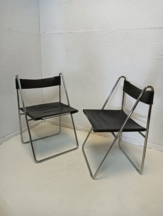 Image 1 of 2 lederen stoelen