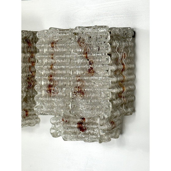 Image 1 of Set van 4 vintage Murano glazen wandlampen voor Poliarte, Italië 1970