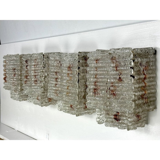 Image 1 of Set van 4 vintage Murano glazen wandlampen voor Poliarte, Italië 1970