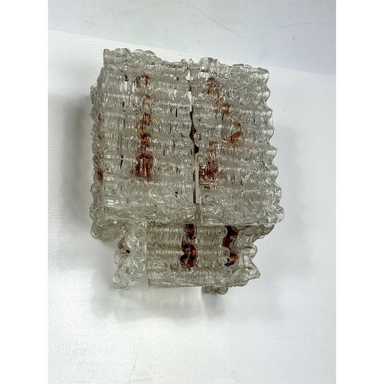 Image 1 of Set van 4 vintage Murano glazen wandlampen voor Poliarte, Italië 1970