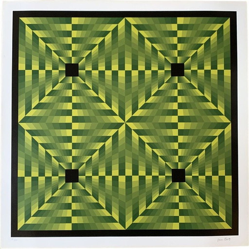 Vintage fotolithografie door Jim Bird, 1972