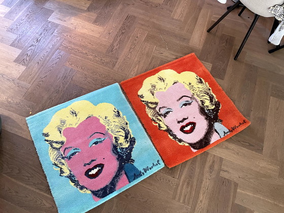 Image 1 of 2x Andy Warhol - gebreide print Marilyn Monroe