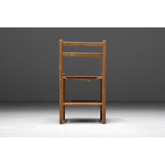 Image 1 of Mid-century cognac eetkamerstoelen, Frankrijk 1950