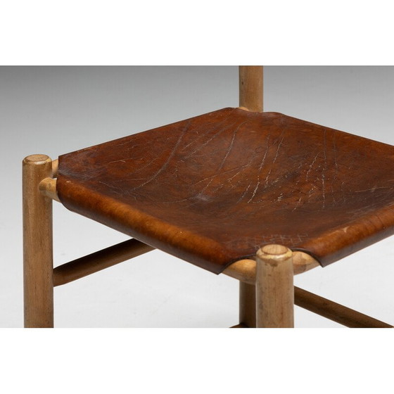 Image 1 of Mid-century cognac eetkamerstoelen, Frankrijk 1950