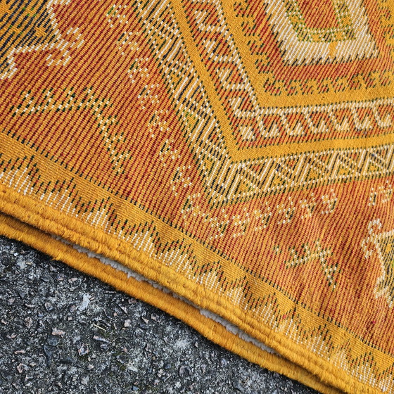 Image 1 of Handgeweven Vintage Kelim Vloerkleed - Turkse Wollen Kelim Vloerkleed Runner-70S