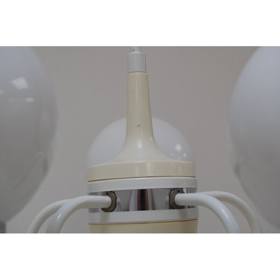 Image 1 of Vintage kroonluchter van metaal en glas door Jílové u Děčína, Tsjechië 1970