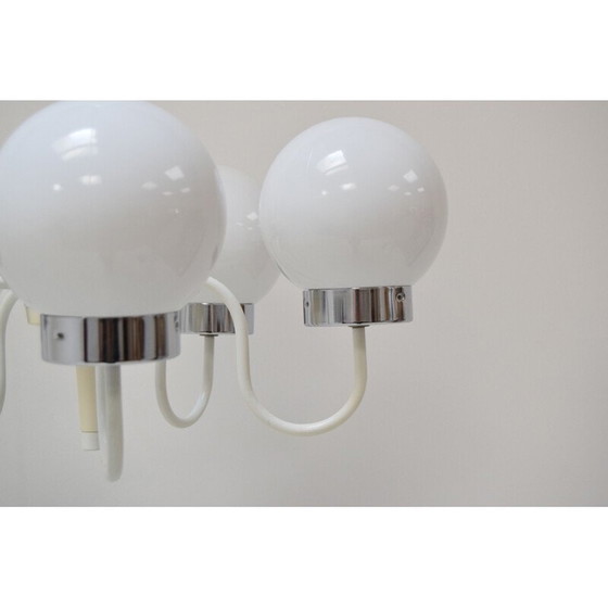 Image 1 of Vintage kroonluchter van metaal en glas door Jílové u Děčína, Tsjechië 1970