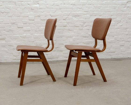 Image 1 of 2 Dutch Design Teakhouten Eetkamerstoelen