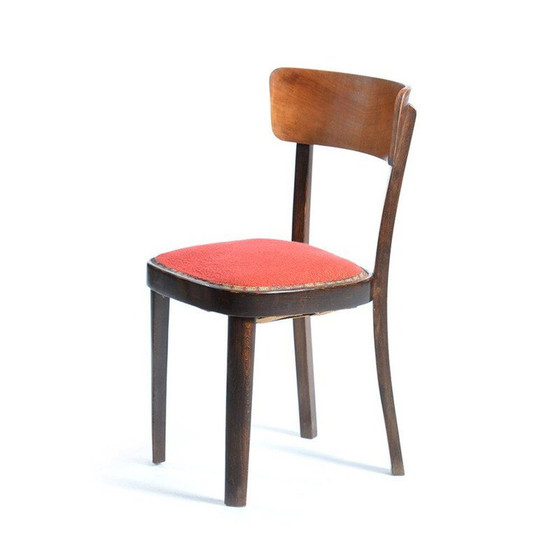 Image 1 of Vintage houten rode eetkamerstoel