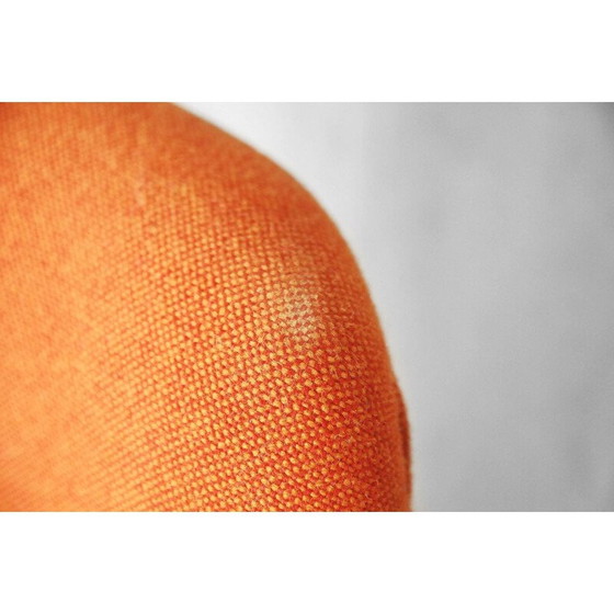 Image 1 of Vintage fauteuil voor Bruksbo Nesjestranda in oranje stof en iepenhout 1960