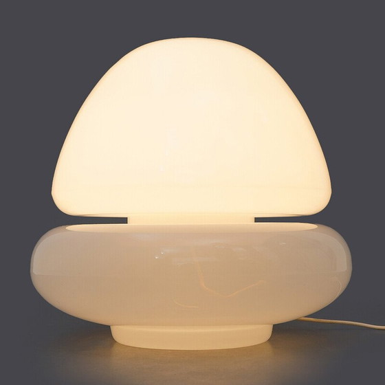 Image 1 of Vintage Muranoa glazen tafellamp met dubbele diffuser, Italië 1970