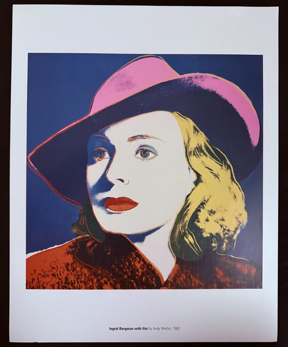 Image 1 of Andy Warhol: “Ingrid Bergman With Hat, 1983”.