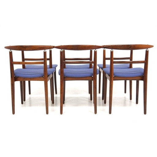 Set van 6 vintage stoelen in rozenhout van Helge Sibast en Børge Rammerskov, Denemarken 1960