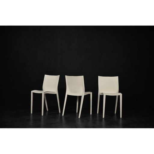 Set van 5 vintage Franse Slick Slick witte plastic stoelen van Philippe Starck voor Xo Design, 1999