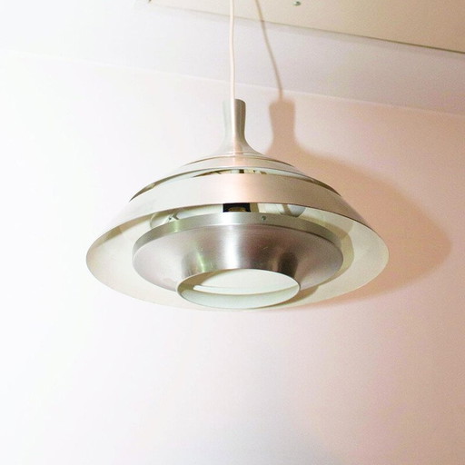 Vintage aluminium hanglamp van Hans-Agne Jakobsson, Zweden 1960