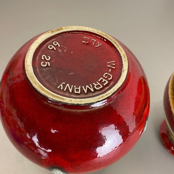 Image 1 of Paar vintage keramische vazen van Bay Ceramic, Duitsland 1970