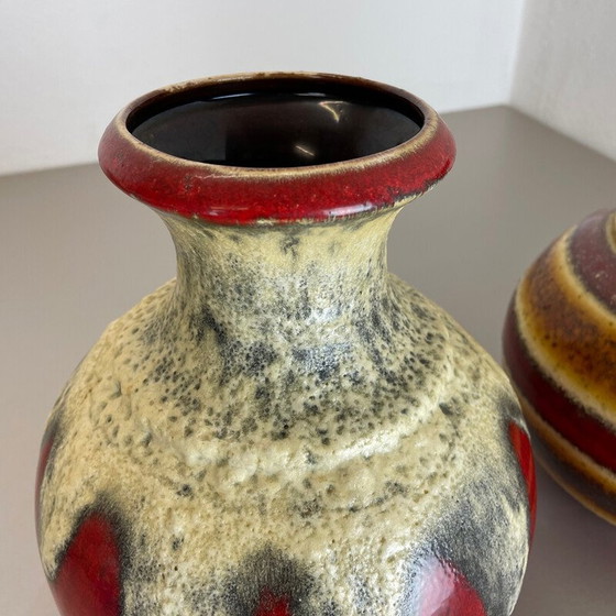 Image 1 of Paar vintage keramische vazen van Bay Ceramic, Duitsland 1970