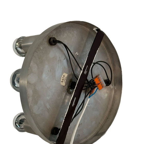 Image 1 of Hala - Plafond- of Wandlamp - Roestvrij Staal - Inclusief De Reflecterende Lampen - Ca. 1980'S - Gemaakt in Nederland