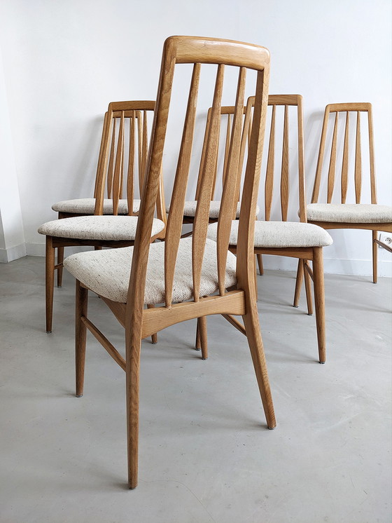 Image 1 of 6x 'Eva' eetkamerstoelen door Niels Koefoed voor Hornslet 1960's