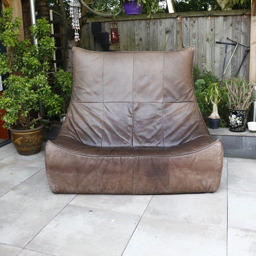 Vintage The Rock Leather Sofa - Gerard van den Berg Montis 1970s  