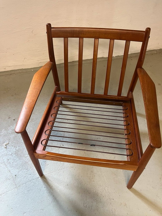 Image 1 of 1X Teakhouten fauteuil van Svend Aage Eriksen voor Glostrup, nieuw gestoffeerd, jaren 60-70